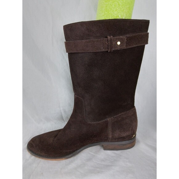 Michael Kors Rhea Brown Suede Mid Calf Boots Fringe Pull On Womens size 7.5 M - Picture 7 of 15